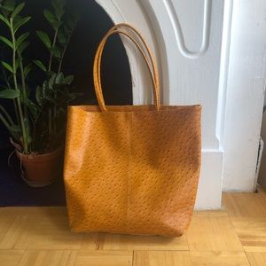 Ostrich leather travel bag
